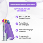 Blend Tesamorelin + Ipamorelin - Reducción de Grasa Visceral, Pulsatilidad GH Sinérgica, Perfil Secretagogo Selectivo, Preservación de Masa Magra