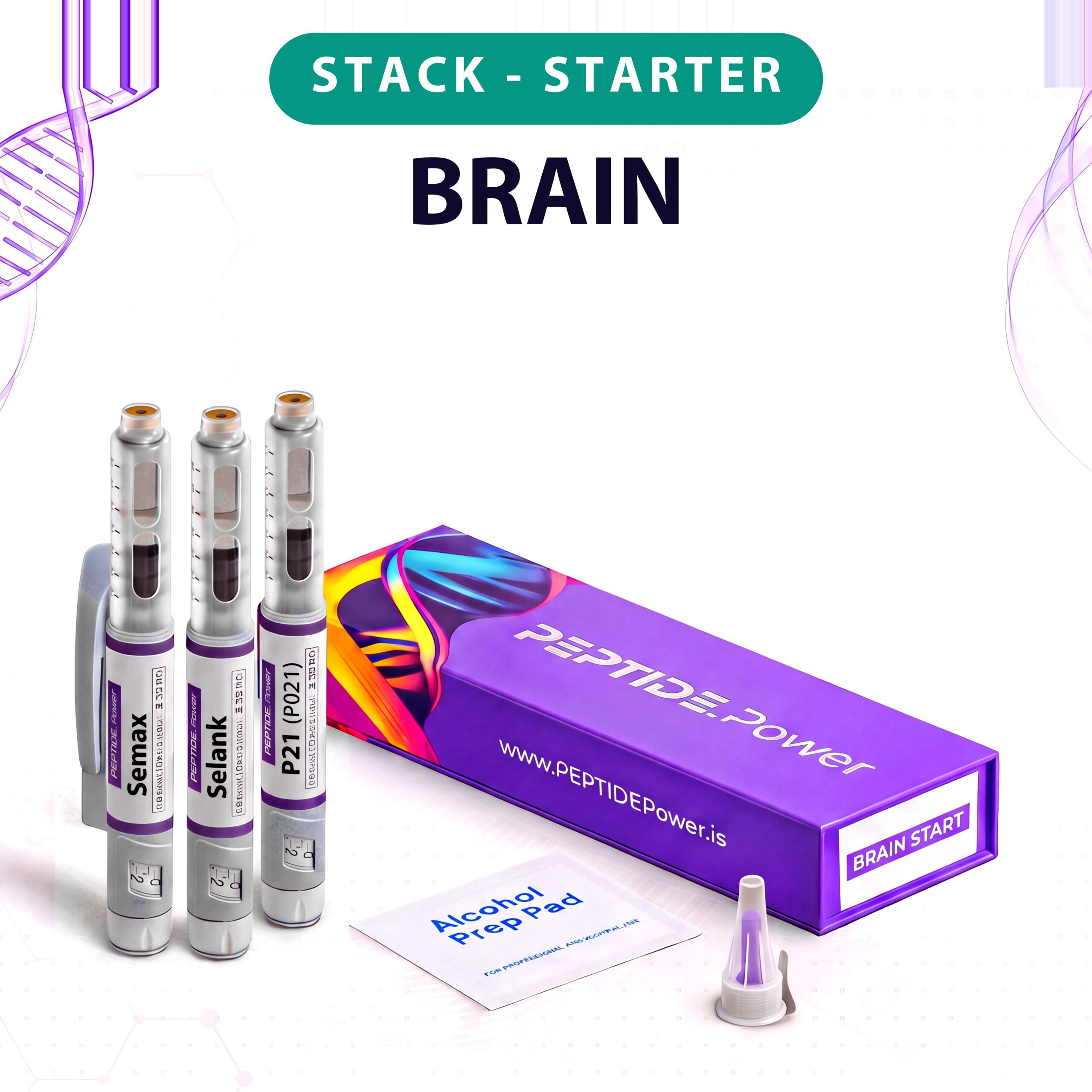 Brain - Start - PEPTIDE.Power Brain - Start - Pluma de Péptido de Investigación Premezclada, 99%+ Pureza (CoA) | PEPTIDE.Power