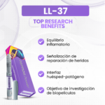 LL-37 Beneficios: Equilibrio inflamatorio, Señalización de reparación de heridas, Interfaz huésped-patógeno