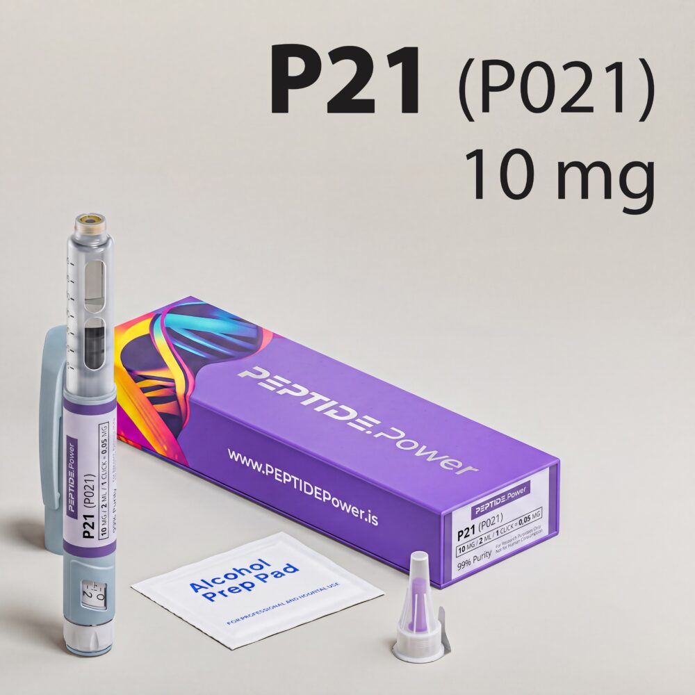P21 (P021): 10 mg - Pluma de Péptido de Investigación Premezclada, 99%+ Pureza (CoA) | PEPTIDE.Power