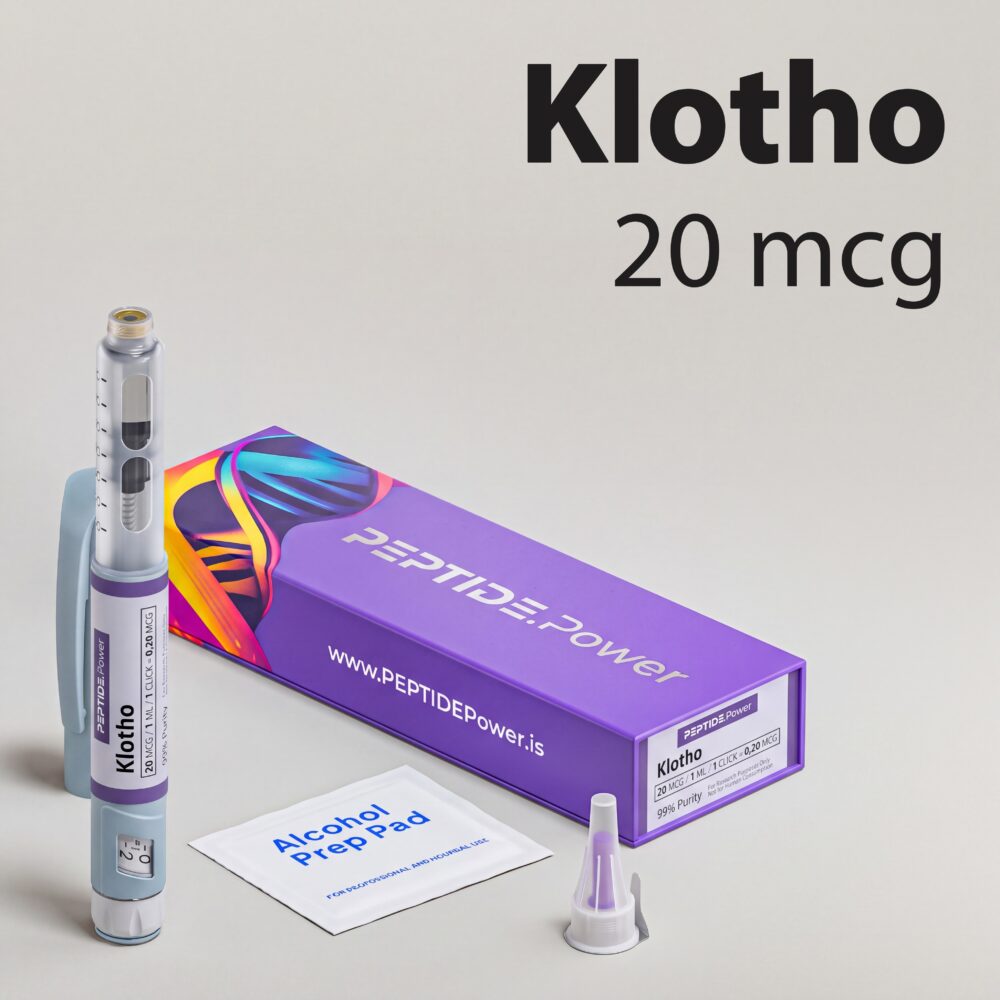 Klotho: 20 mcg - Pluma de Péptido de Investigación Premezclada, 99%+ Pureza (CoA) | PEPTIDE.Power